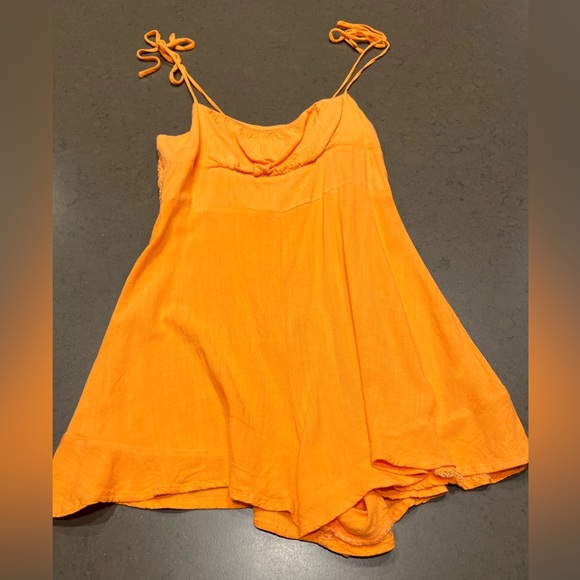 Lush Orange Romper Sz: S - Picture 2 of 7